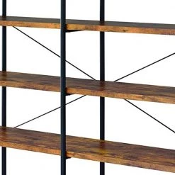 Rustically Designed 63 in. Brown Wood 4-shelf Standard Bookcase with Open Back by Benjara -Cheap Benjara Store brown benjara bookcases bookshelves bm159420 1f 1000