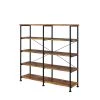 Rustically Designed 63 in. Brown Wood 4-shelf Standard Bookcase with Open Back by Benjara