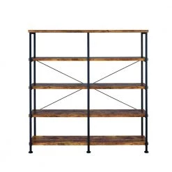 Rustically Designed 63 in. Brown Wood 4-shelf Standard Bookcase with Open Back by Benjara -Cheap Benjara Store brown benjara bookcases bookshelves bm159420 c3 1000