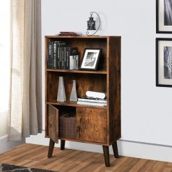 Brown 2-Tier Wooden Bookshelf with Storage Cabinet and Angled Legs by Benjara 11 Brown 2-Tier Wooden Bookshelf with Storage Cabinet and Angled Legs by Benjara -Cheap Benjara Store brown benjara bookcases bookshelves bm197495 76 1000