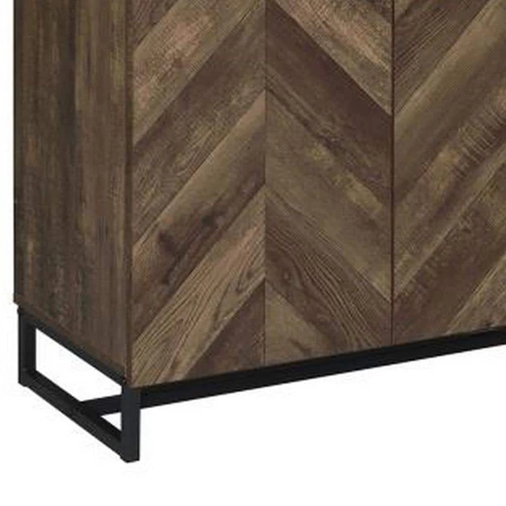 70.75 in. Brown Wooden 3-Shelf Standard Bookcase with 2-Doors by Benjara 3 70.75 in. Brown Wooden 3-Shelf Standard Bookcase with 2-Doors by Benjara - Image 3