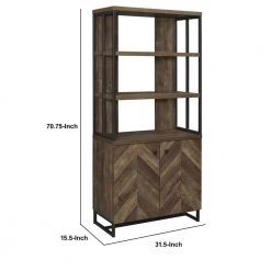 70.75 in. Brown Wooden 3-Shelf Standard Bookcase with 2-Doors by Benjara 11 70.75 in. Brown Wooden 3-Shelf Standard Bookcase with 2-Doors by Benjara -Cheap Benjara Store brown benjara bookcases bookshelves bm246099 44 1000