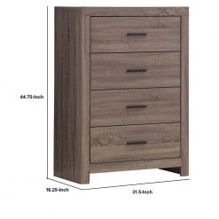 5-Drawer Brown Chest of Drawers with Metal Bar Pulls (44.75 in. H x 31.5 in. W x 16.25 in. L) by Benjara -Cheap Benjara Store brown benjara chest of drawers bm242649 44 1000
