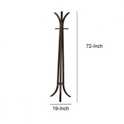 Contemporary Brown Wooden Coat Rack with 6-Hooks by Benjara -Cheap Benjara Store brown benjara coat racks bm160077 44 1000