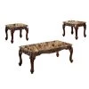 3-Piece 48 in. Brown Large Rectangle Marble Coffee Table Set with Marble Table Top by Benjara