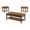 18 in. H Brown 1-Coffee Table and 2-End Tables with Drawer (Set of 3) by Benjara