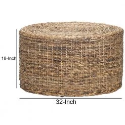 32 in. Brown Medium Round Wicker Coffee Table by Benjara 12 32 in. Brown Medium Round Wicker Coffee Table by Benjara -Cheap Benjara Store brown benjara coffee tables bm195731 44 1000