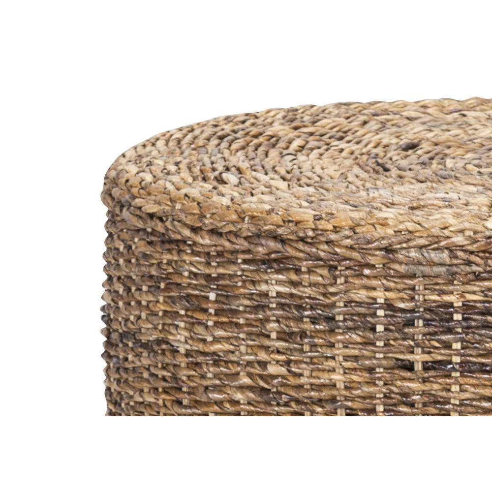 32 in. Brown Medium Round Wicker Coffee Table by Benjara 3 32 in. Brown Medium Round Wicker Coffee Table by Benjara - Image 3