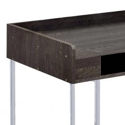 23.5 in. Rectangular Brown Wooden Computer Desk with Metal Base and Open Compartments by Benjara -Cheap Benjara Store brown benjara computer desks bm230049 1f 1000