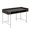 23.5 in. Rectangular Brown Wooden Computer Desk with Metal Base and Open Compartments by Benjara