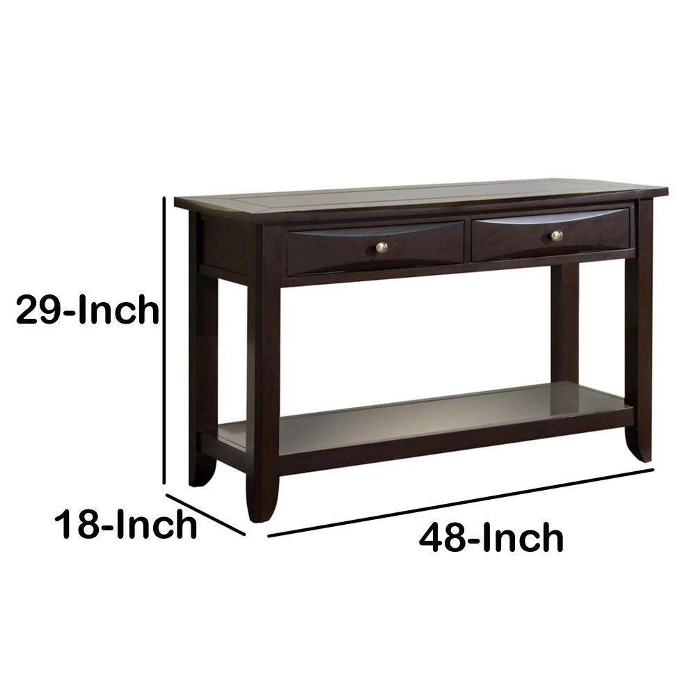 Baldwin 48 in. Brown Rectangle Wood Console Table with-Drawers by Benjara 7 Baldwin 48 in. Brown Rectangle Wood Console Table with-Drawers by Benjara - Image 7