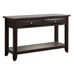 Baldwin 48 in. Brown Rectangle Wood Console Table with-Drawers by Benjara