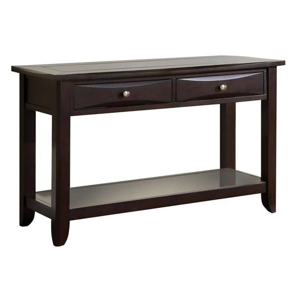 Baldwin 48 in. Brown Rectangle Wood Console Table with-Drawers by Benjara 1 Baldwin 48 in. Brown Rectangle Wood Console Table with-Drawers by Benjara
