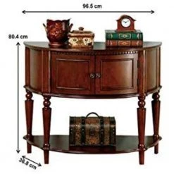 38 in. Brown Standard Half-Circle Wood Console Table with Curved Front by Benjara -Cheap Benjara Store brown benjara console tables bm160197 1f 1000