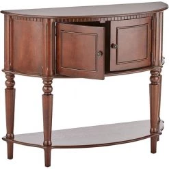 38 in. Brown Standard Half-Circle Wood Console Table with Curved Front by Benjara -Cheap Benjara Store brown benjara console tables bm160197 40 1000
