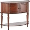 38 in. Brown Standard Half-Circle Wood Console Table with Curved Front by Benjara