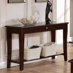 48 in. Brown Rectangle Wood Console Table with 1-Drawer by Benjara 15 48 in. Brown Rectangle Wood Console Table with 1-Drawer by Benjara -Cheap Benjara Store brown benjara console tables bm171395 31 1000