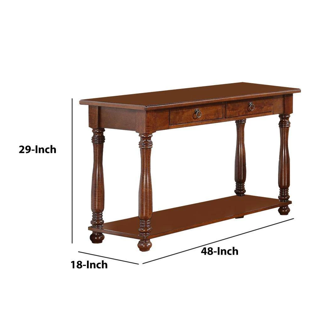 18 in. Brown Rectangle Wood Console Table with Drawers by Benjara 7 18 in. Brown Rectangle Wood Console Table with Drawers by Benjara - Image 7