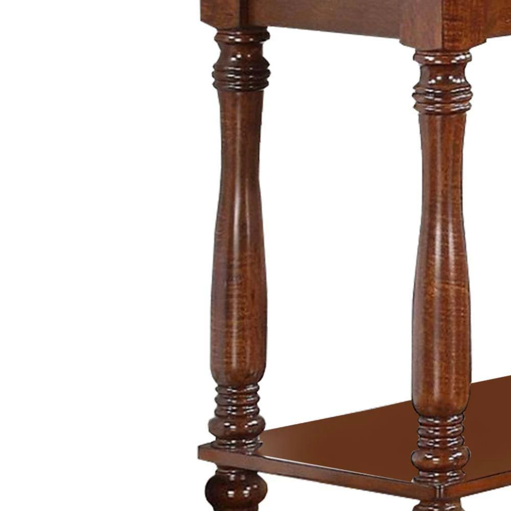 18 in. Brown Rectangle Wood Console Table with Drawers by Benjara 4 18 in. Brown Rectangle Wood Console Table with Drawers by Benjara - Image 4