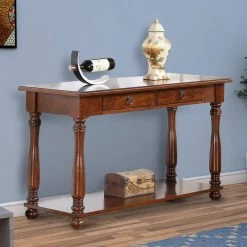 18 in. Brown Rectangle Wood Console Table with Drawers by Benjara 16 18 in. Brown Rectangle Wood Console Table with Drawers by Benjara -Cheap Benjara Store brown benjara console tables bm171399 fa 1000