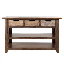 24 in. Brown Rectangle Wood Console Table with 3-Drawers by Benjara -Cheap Benjara Store brown benjara console tables bm181650 1f 1000