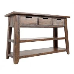 24 in. Brown Rectangle Wood Console Table with 3-Drawers by Benjara -Cheap Benjara Store brown benjara console tables bm181650 c3 1000