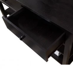 48 in. Black Standard Rectangle Wood Console Table with 2-Open Shelves by Benjara -Cheap Benjara Store brown benjara console tables bm210173 c3 1000