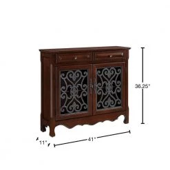 41 in. Brown Standard Rectangle Wood Console Table with 2-Metal Scrolled Front Doors by Benjara 10 41 in. Brown Standard Rectangle Wood Console Table with 2-Metal Scrolled Front Doors by Benjara -Cheap Benjara Store brown benjara console tables bm215723 40 1000