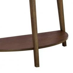 42 in. x 17 in. Brown Semicircular Wooden Sofa Table with Glass Top by Benjara -Cheap Benjara Store brown benjara console tables bm233778 1f 1000