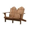 Brown Classic Style Wooden Double Bench with Slated Backrest (38 in. x 52.4 in. x 37.4 in.) by Benjara