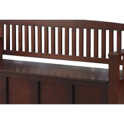 17.25 in. L x 50 in. W x 32 in. H Brown Wooden Storage Bench with Flip Top Seat and Slatted Back by Benjara 10 17.25 in. L x 50 in. W x 32 in. H Brown Wooden Storage Bench with Flip Top Seat and Slatted Back by Benjara -Cheap Benjara Store brown benjara dining benches bm16796 4f 1000