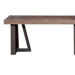 18 in. Brown Wood and Metal Dining Bench by Benjara -Cheap Benjara Store brown benjara dining benches bm171852 4f 1000