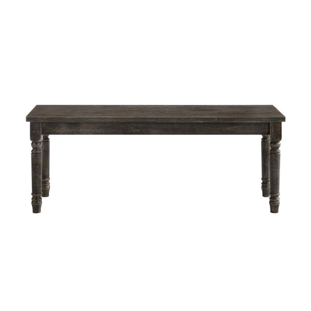 Transitional Style Brown Wooden Rectangular Bench with Turned Legs 47 in. L x 14 in. W x 18 in. H by Benjara 2 Transitional Style Brown Wooden Rectangular Bench with Turned Legs 47 in. L x 14 in. W x 18 in. H by Benjara - Image 2