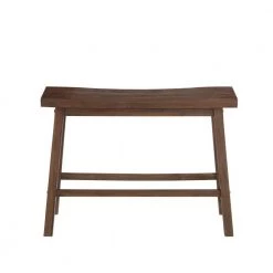 Brown Saddle Design Wooden Bench with Grain Details 9 in. L x 33 in. W x 24.25 in. H by Benjara -Cheap Benjara Store brown benjara dining benches bm239726 c3 1000