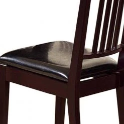 Dark Brown Wooden Dining Chair (Set of 2) by Benjara -Cheap Benjara Store brown benjara dining chairs bm148909 1f 1000