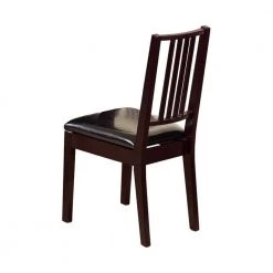 Dark Brown Wooden Dining Chair (Set of 2) by Benjara