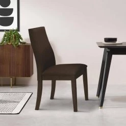 Brown Fabric Upholstered Wooden Dining Side Chair (Set of 2) by Benjara 13 Brown Fabric Upholstered Wooden Dining Side Chair (Set of 2) by Benjara -Cheap Benjara Store brown benjara dining chairs bm168088 31 1000