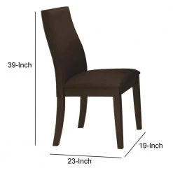 Brown Fabric Upholstered Wooden Dining Side Chair (Set of 2) by Benjara 12 Brown Fabric Upholstered Wooden Dining Side Chair (Set of 2) by Benjara -Cheap Benjara Store brown benjara dining chairs bm168088 44 1000