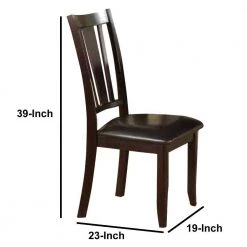 Contemporary Brown Rubber Wood Dining Chair with Upholstered Seat (Set of 2) by Benjara -Cheap Benjara Store brown benjara dining chairs bm171509 fa 1000