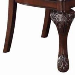 Traditional Brown Rubber Wood Dining Chair with Faux Leather Upholstery (Set of 2) by Benjara -Cheap Benjara Store brown benjara dining chairs bm171518 c3 1000