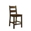 Brown Rustic Style Solid Wood Counter Height Side Chair (Pack of 2) by Benjara