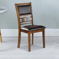 Brown and Black Leatherette Wooden with Panel Back Dining Chair by Benjara 11 Brown and Black Leatherette Wooden with Panel Back Dining Chair by Benjara -Cheap Benjara Store brown benjara dining chairs bm228574 31 1000