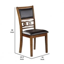 Brown and Black Leatherette Wooden with Panel Back Dining Chair by Benjara 10 Brown and Black Leatherette Wooden with Panel Back Dining Chair by Benjara -Cheap Benjara Store brown benjara dining chairs bm228574 44 1000