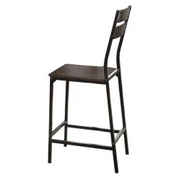 5-Piece Antique Brown Metal and Wood Counter Height Table Set by Benjara -Cheap Benjara Store brown benjara dining room sets bm181301 4f 1000