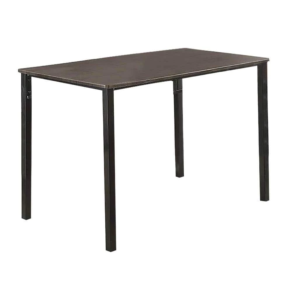 5 Piece Rectangle Metal And Wood Antique Brown Dining Table Set by Benjara 3 5 Piece Rectangle Metal And Wood Antique Brown Dining Table Set by Benjara - Image 3