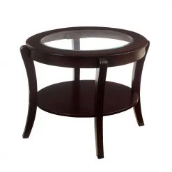 Espresso Finish Contemporary Style End Table by Benjara