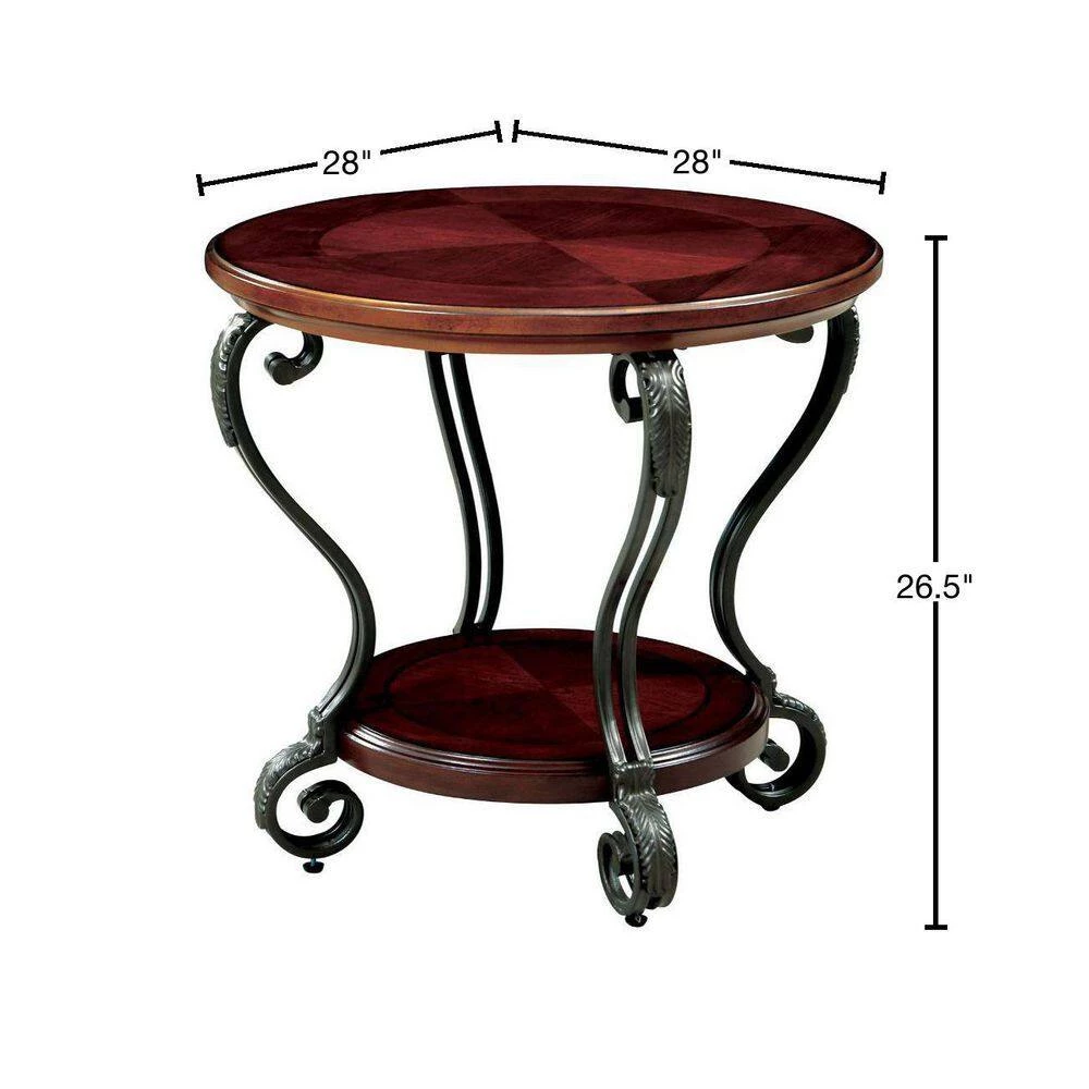 Brown Cherry Finish End Table Transitional Style by Benjara 3 Brown Cherry Finish End Table Transitional Style by Benjara - Image 3