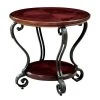 Brown Cherry Finish End Table Transitional Style by Benjara