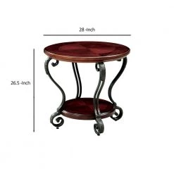 Brown Cherry Finish End Table Transitional Style by Benjara 14 Brown Cherry Finish End Table Transitional Style by Benjara -Cheap Benjara Store brown benjara end side tables bm123233 fa 1000