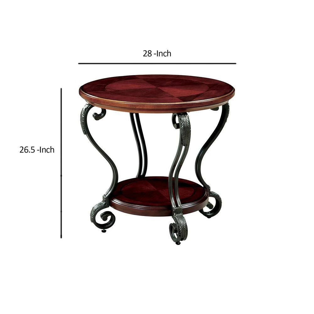 Brown Cherry Finish End Table Transitional Style by Benjara 7 Brown Cherry Finish End Table Transitional Style by Benjara - Image 7